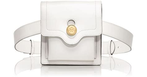 Tory Burch Leather Belt Bag in White - Lyst