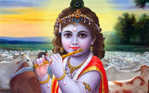 Download Young Krishna Playing Flute Wallpaper | Wallpapers.com