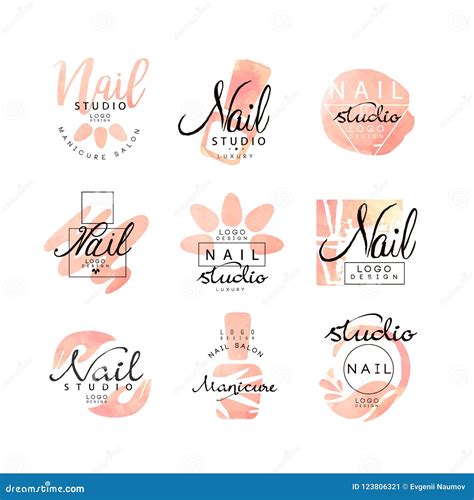 Nail Studio Logo, Design Element For Nail Bar, Manicure Saloon ...