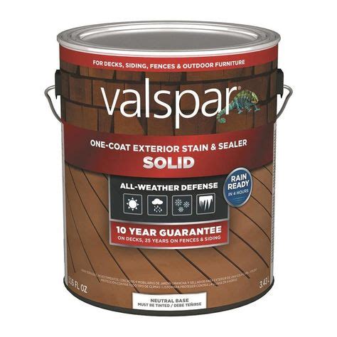 Valspar Tintable Neutral Base Solid Exterior Stain And Sealer (Actual Net Contents: 116-Fl Oz ...