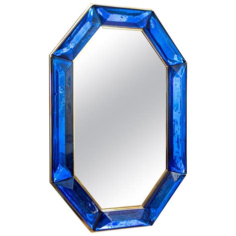 Murano Glass Cobalt Blue Mirror at 1stDibs