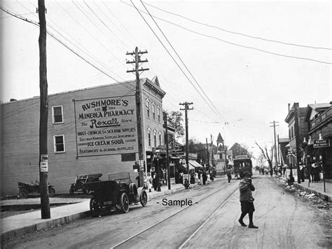 DOWNTOWN MINEOLA Long Island NY in 1913 Vintage Photo Art | Etsy