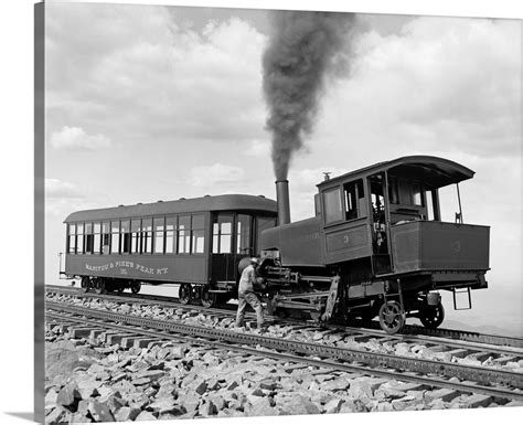 Vintage photograph of Cog Wheel Train, Summit of Pikes Peak, Colorado ...