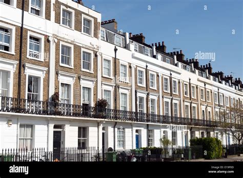 Row of Georgian terraced houses, Camden, North London, England, UK ...