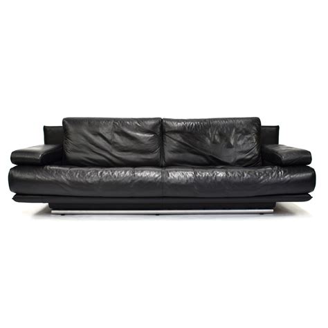 Rolf Benz model 6500 black leather sofa | #85189