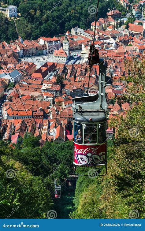 Cable Car of Tampa Mountain, Brasov in Romania Editorial Photo - Image ...