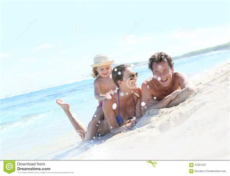 Portrait of Happy Family Laughing on the Seaside Stock Image - Image of ...