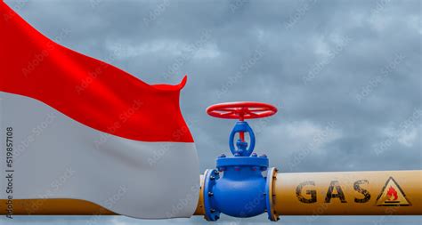 Indonesia gas, valve on the main gas pipeline Indonesia, Pipeline with ...