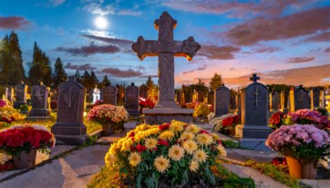 Cemetery, All Souls Day, Chrysanthemums Free Stock Photo - Public Domain Pictures