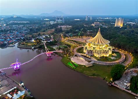 Aerial,View,Of,Kuching,City,Waterfront,,Sarawak,Malaysia - Construction ...