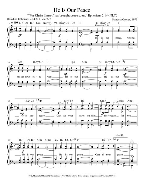 He Is Our Peace Sheet music for Piano (Solo) Easy | Musescore.com