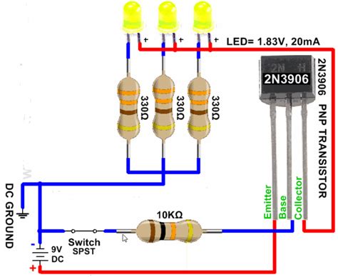 2N3906 PNP Transistor Pinout, datasheet, example and applications