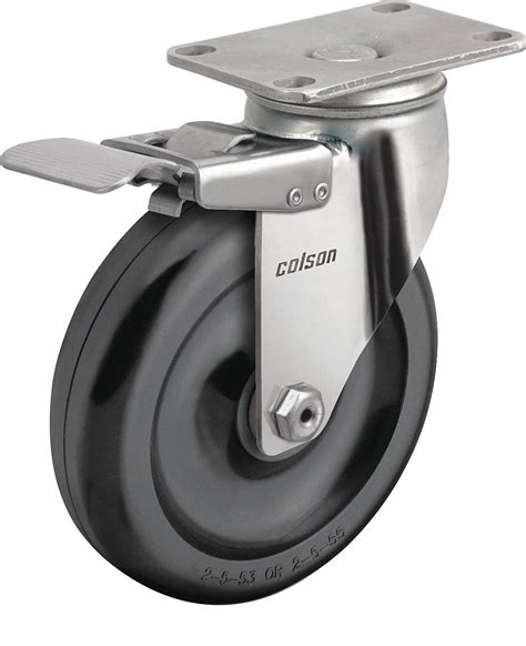 COLSON Standard Plate Caster, Swivel, Polyolefin, 250 lb, 3 1/2 in Wheel Dia. - 56HD58|2.03456. ...