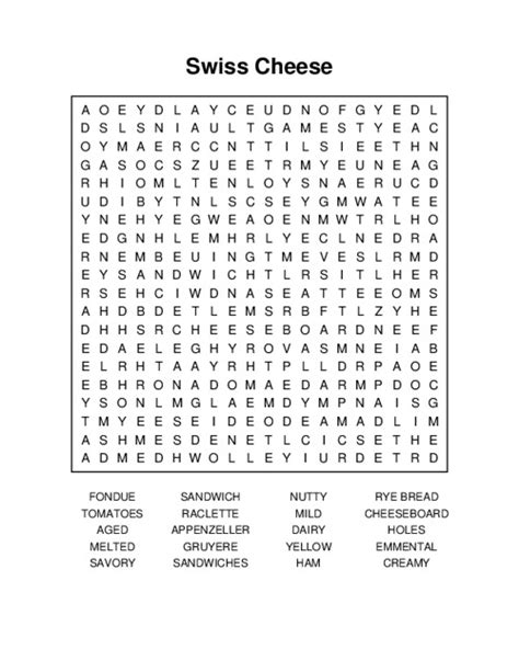 Swiss Cheese Word Search