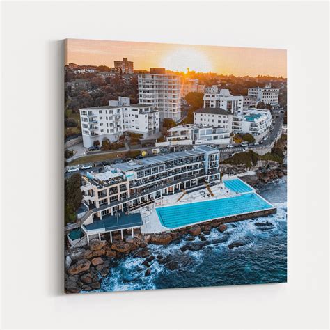 Fine Art Canvas Print of Bondi Icebergs Rockpool at Sunset – Kess Gallery