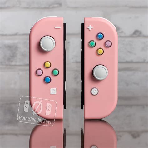 Pink Joy-Cons Mod with Pastel Hearts Buttons Nintendo Switch Custom Co ...