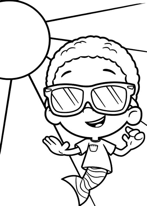 Goby Wear Cool Sunglasses In Bubble Guppies Coloring Page : Coloring Sun Easy Coloring Pages ...