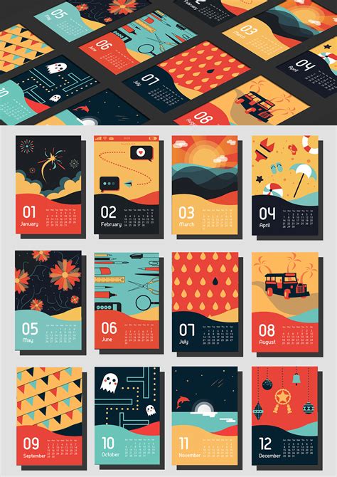 How to make awesome & unique calendar designs by DesignBro! | Calendar design inspiration ...