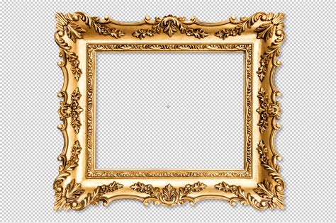 Baroque golden picture frame PNG ~ Objects on Creative Market