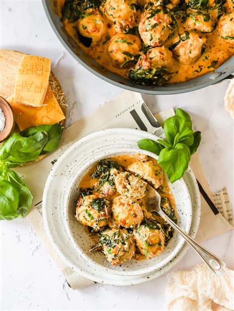 Creamy Tuscan Chicken Meatballs - Lena's Kitchen