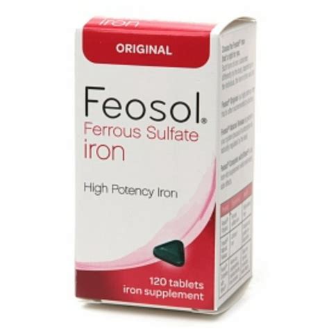 Feosol Ferrous Sulfate Iron, Original, Tablets 120 ea (Pack of 4 ...