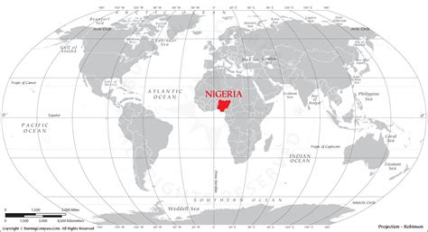 Nigeria on World Map HD