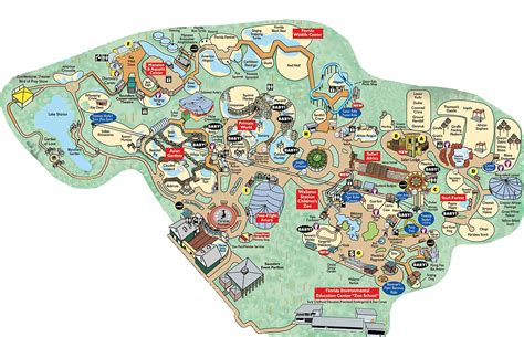 The map of Lowry Park Zoo in Tampa, USA