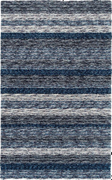 Joplin 8 x 10 Striped Shag Indigo Blue Area Rug | RC Willey