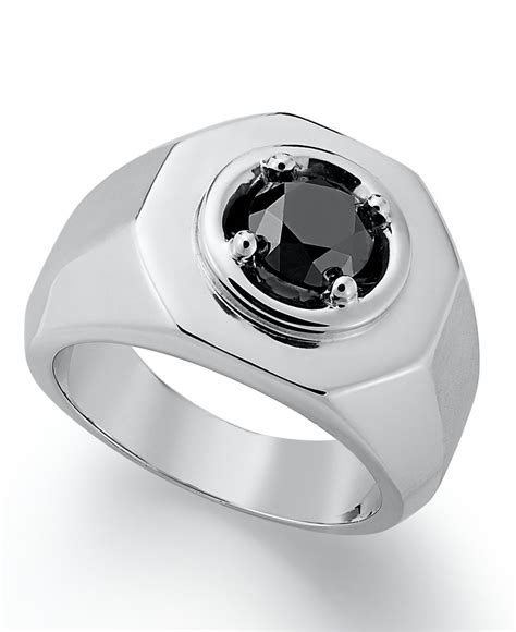 Macy's Men's Black Diamond Ring In Sterling Silver (2 Ct. T.w.) for Men | Lyst