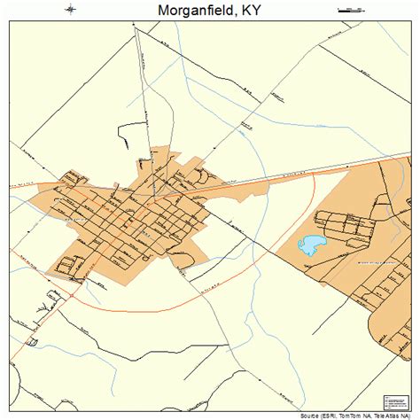 Morganfield Kentucky Street Map 2153472