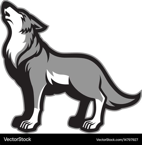 Howling wolf Royalty Free Vector Image - VectorStock