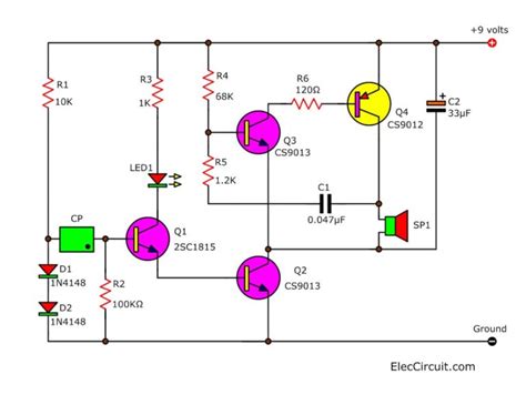 Simple Light Detector Alarm with solar sensor | Elec Circuit.com