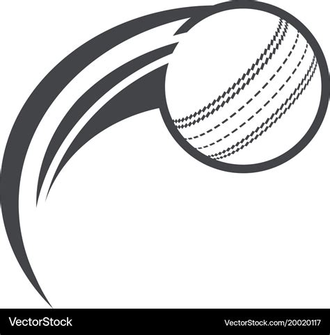 Swoosh cricket ball logo icon Royalty Free Vector Image