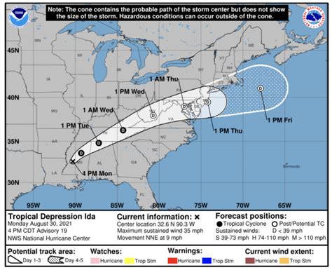 Hurricane Ida path tracker: Map shows where US storm is and its strength as it weakens to ...