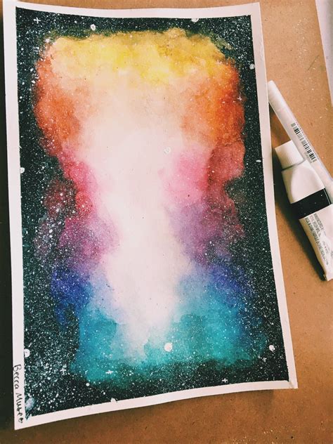 Galaxy rainbow watercolor ink color drawing painting | Galaxy painting, Colorful drawings ...