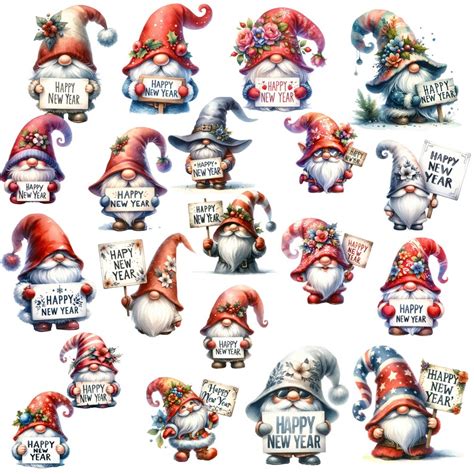 Happy New Year Gnomes PNG Clipart - Etsy Canada