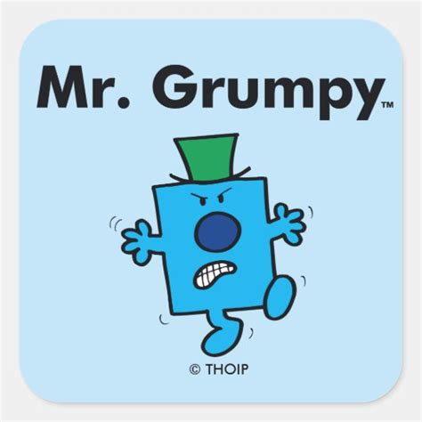 Mr. Men | Mr. Grumpy is a Grump Square Sticker | Zazzle.com