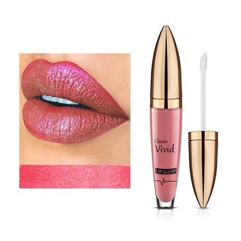 1Pc Waterproof Pearl Liquid Lip Gloss Longlasting Natural Glittering Metallic Lip Gloss Makeup ...