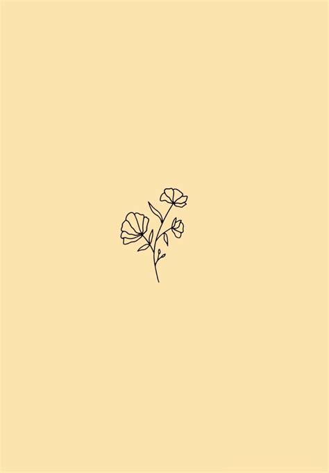 Download A Simple Drawing Of A Flower On A Yellow Background Wallpaper | Wallpapers.com