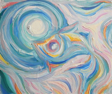 Large Abstract Modern Space Art painting Oil Pastel color