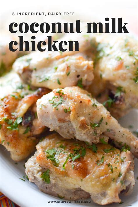 5 Ingredient Coconut Chicken Recipe (Dairy Free) - Simply Whisked