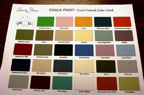 Chalk-Paint-Color-Chart - Eco Chic | Paint color chart, Annie sloan chalk paint colour chart ...