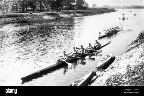 Rowing competition during the Olympics in Berlin 1936 Stock Photo - Alamy