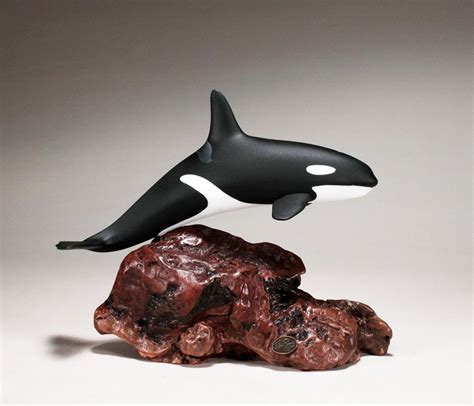 Orca Whale Sculpture New Direct From John Perry 12in Long on