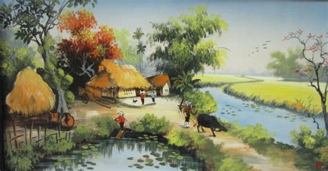 Vẽ tranh phong cảnh quê hương | Painting, Phong cảnh, Drawing