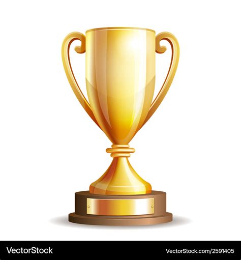 Golden trophy cup Royalty Free Vector Image - VectorStock