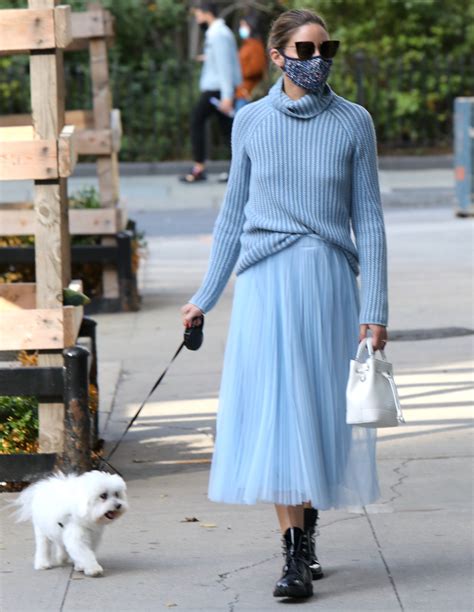 Olivia Palermo in a pastel blue outfit in New York | About Her