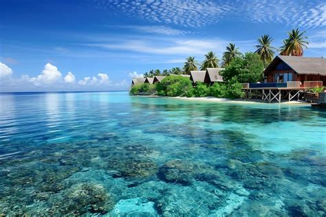 Premium Photo | Resorts on Island in Maldives