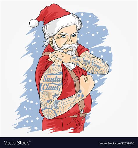 Santa claus tattoo Royalty Free Vector Image - VectorStock