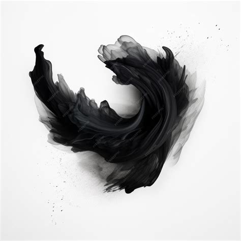 Premium AI Image | Abstract Black Photoshop Brush on Plain White Background